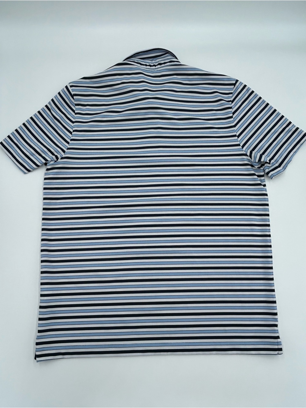 Lands' End Men’s Striped Polo in Navy, Light Blue & White M - Picture 9 of 9